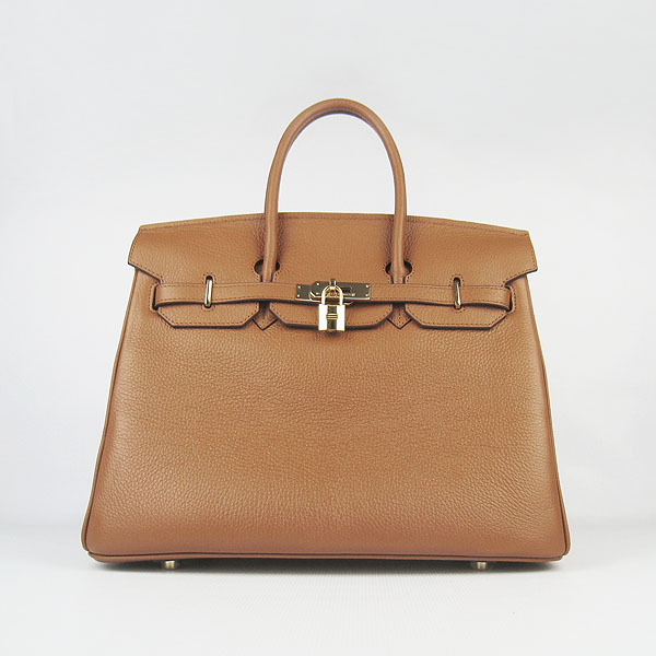 High Quality Fake Hermes Birkin 35CM Togo Leather Bag Coffee 6089